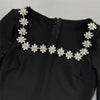 Elegant Rhinestone Bell Sleeve Maxi Dress
