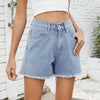 Washed Denim Shorts