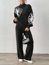 Ribbon Lantern Sleeve Pullover Sweater & Pants