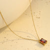 Light Luxury Square Zircon Embellished Titanium Steel Clavicle Chain