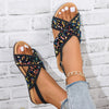 Black Paillette Double Cross Sandals