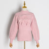 Classic Bowknot Turtleneck Apricot Pullover Knitted Sweater