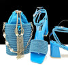 Tassel Ankle Strap Sandals & Handbag