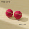 Orange Circle & Chain Stud Earrings
