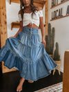 Cocoa Yacht Club A Line Layered Cake Denim Skirt