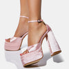 Fish Mouth Satin Platform Sandals