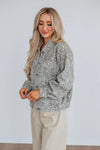 Loose Washed-Out Sequin Denim Jacket