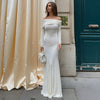 Solid Color Off Shoulder Dress