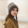 Retro Diamond Lattice Knitted Earmuff Hat