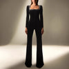 Diamond Velvet Flared Jumpsuit