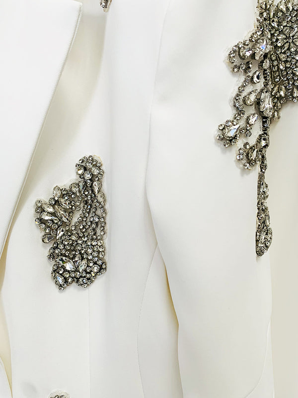 Beaded Diamond Blazer & Wide Leg Pants