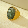 Geometric Retro Natural Stone Ring