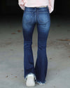 Cocoa Yacht Club High Waist Washed Horn Dark Casual Denim Pants