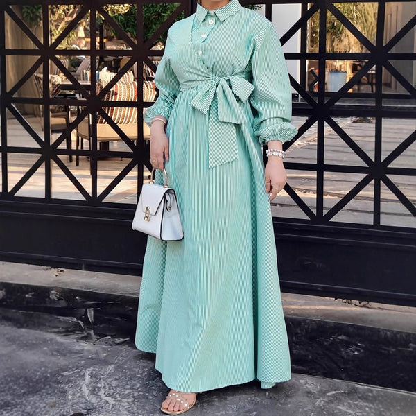 Striped Long Sleeve Tunic Dress