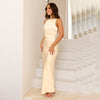 Long Satin Backless Fishtail Dress