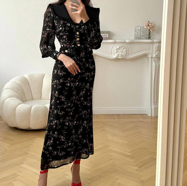 Ruffled Retro French Dress