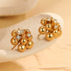 Bead Flower Stud Earrings