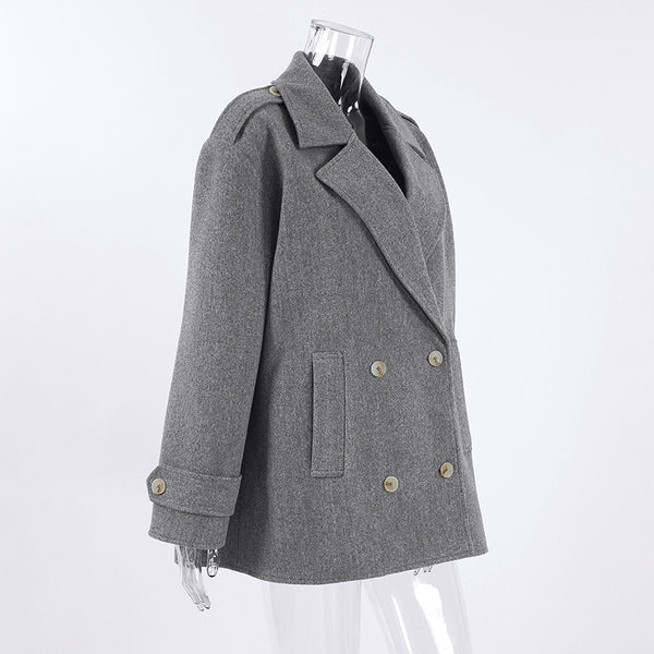 Casual Laid Back All Match Mid Length Wool Blazer
