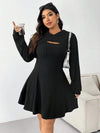 Simple Sweet Hooded Shawl Two Piece Dress