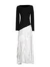 Elegant Slim Fit Asymmetric Pleated Maxi Dress