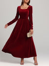 Cocoa Yacht Club Red Evening Velvet Maxi Dress