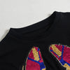 Sequin Butterlfy Crew Neck Top