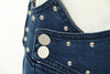 Metal Cannon Beads Raw Cut Ankle Length Jeans