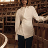 Cotton White Cross Asymmetric Cardigan Top