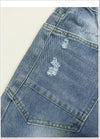 Retro Tattered Baggy Straight Denim Pants