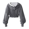 Gray Loose Long Sleeve Sweatershirt & Wide Leg Sweatpants