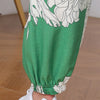 Green & Cream Flower Pants