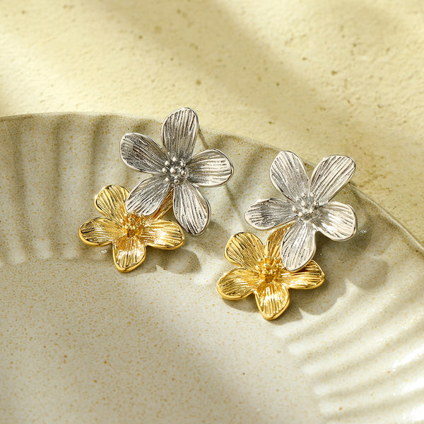 Retro Floral Tassel Earrings