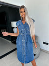 Women Clothing Casual Sleeveless Lace Up Denim Dress