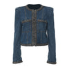 Padded Shoulder Denim Jacket