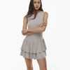 Ruffled Solid Boat Neck Dress