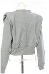 Padded Shoulder Armor Crew Neck Sweatshirt