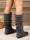 Retro Round Toe Suede Boots