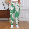 Green & Cream Flower Pants