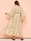 Ancient Village Print Casual Dress