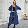 Washed Hooded Long Denim Trench Coat