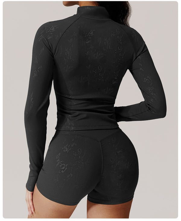 Silver Quick Drying Top Nude Feel Yoga jacket
