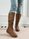 Retro Western Denim Thin Leather Boots