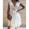 Lace & Mesh Tiered Dress