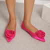 Satin Rose Flat Heel Shoes