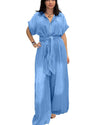 Denim Baggy Belted Jumpsuit