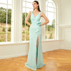 V neck Cocktail Sequined Fork Evening Dress