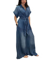 Denim Baggy Belted Jumpsuit