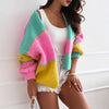 Color Contrast Patchwork Sweater