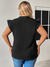 V Neck Lace Black Loose Top