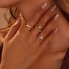 Geometric Abstract Pearl Ring